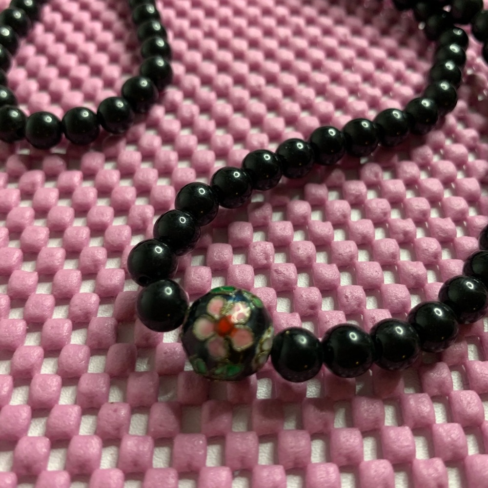 Extra long beaded necklace